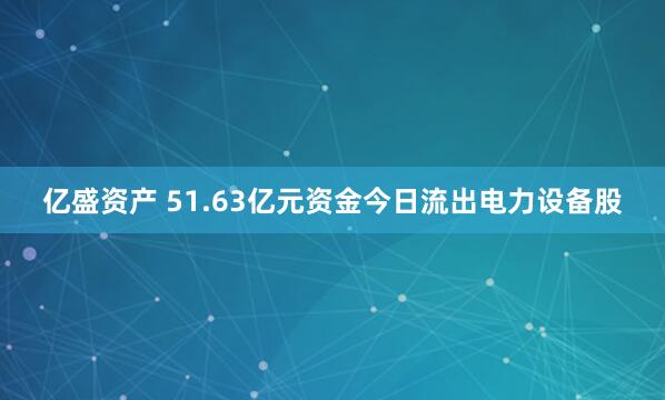 亿盛资产 51.63亿元资金今日流出电力设备股